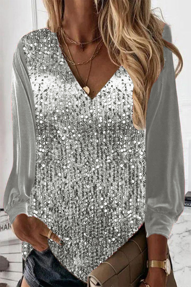 Marina | Schlichte Glitzerbluse