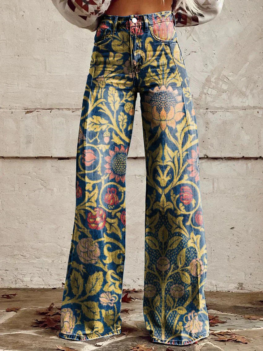 Quirina | Weit geschnittene hose mit Blumenmuster