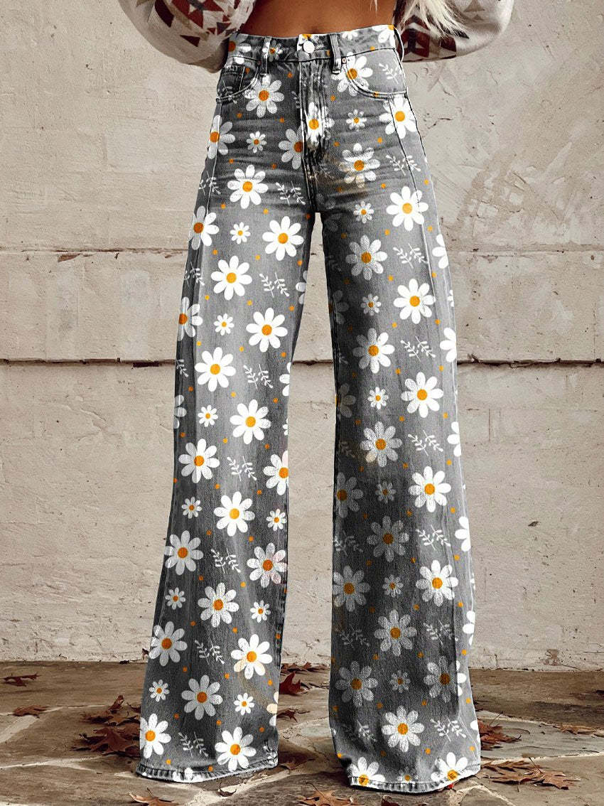Quirina | Weit geschnittene hose mit Blumenmuster