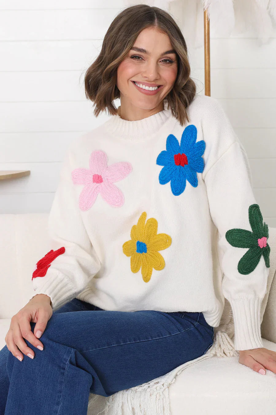 Leah | Moderner geblümter Pullover