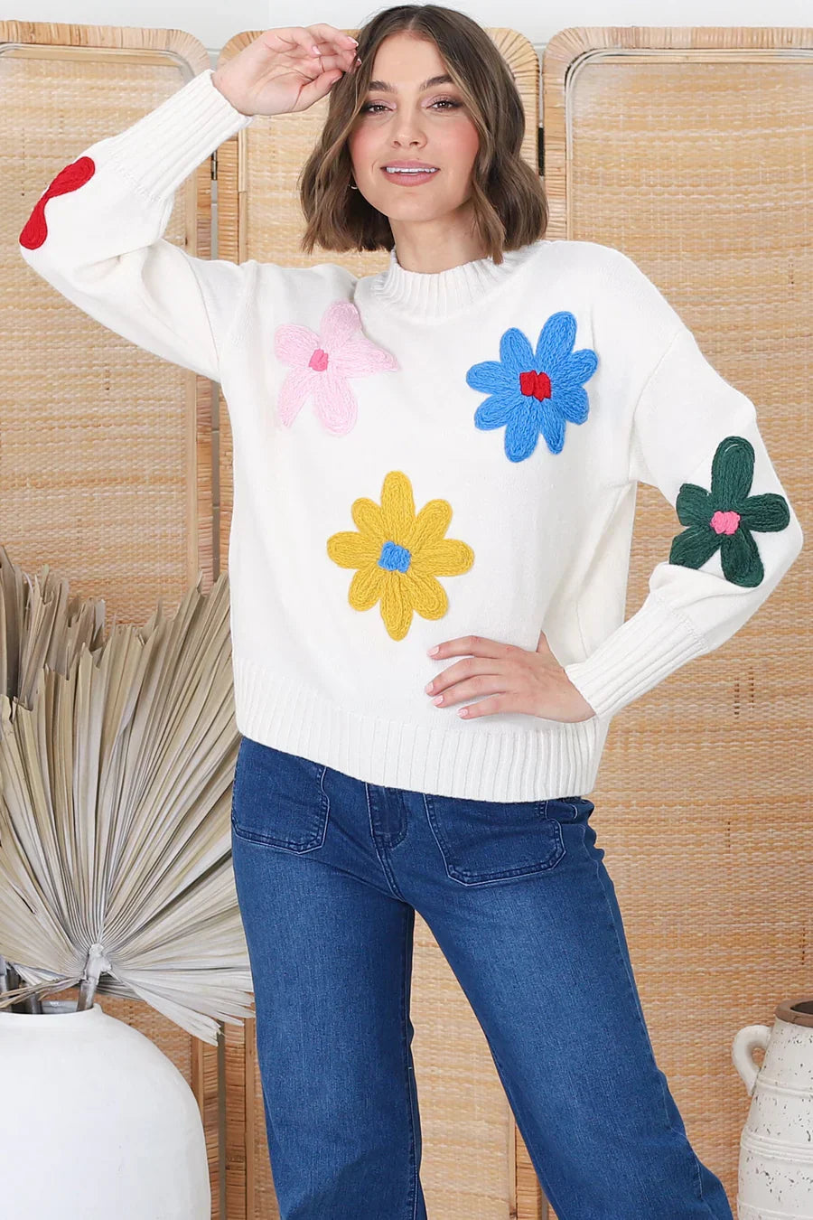 Leah | Moderner geblümter Pullover
