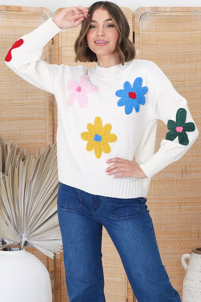 Leah | Moderner geblümter Pullover