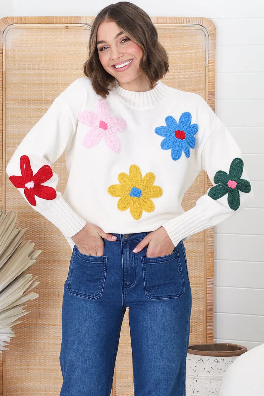 Leah | Moderner geblümter Pullover
