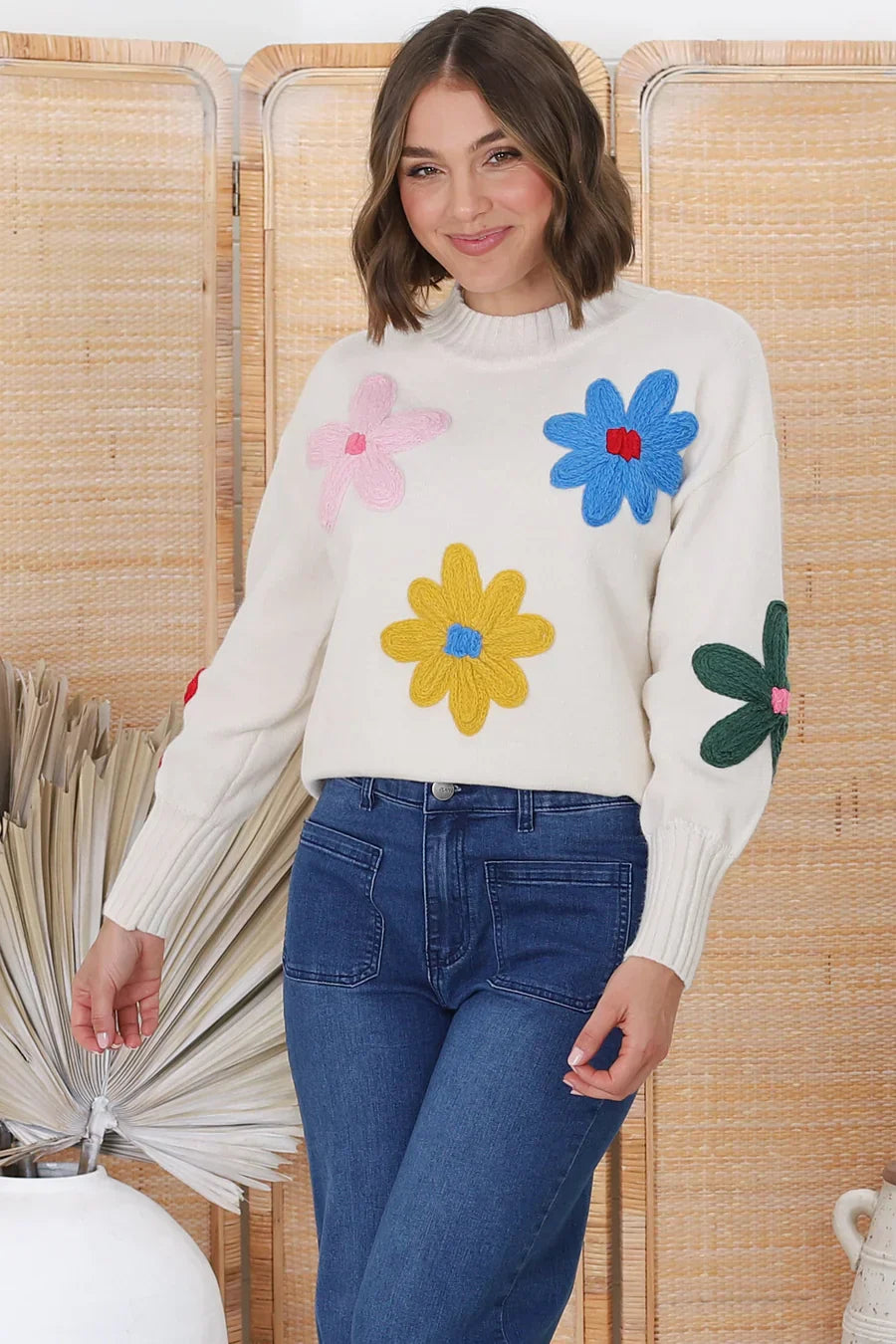 Leah | Moderner geblümter Pullover