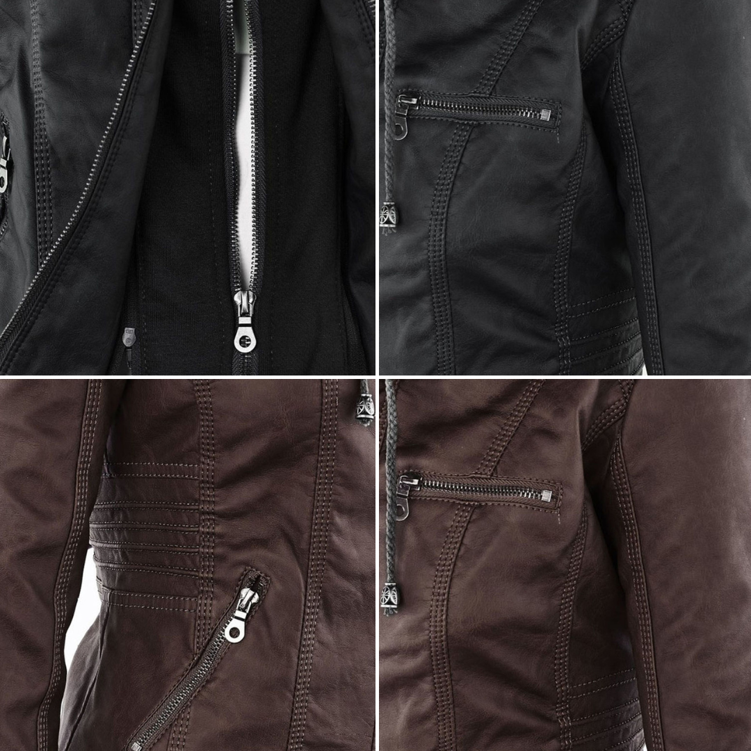 Theresia | Lederjacke mit Kapuze