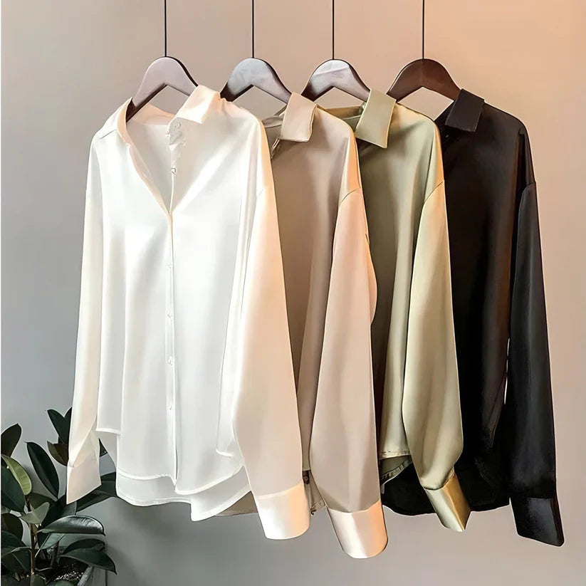 Magdalena | Langärmelige Seidenbluse