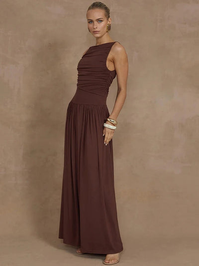 Ella | Schwarzes Langes Maxikleid für Damen im Sommer