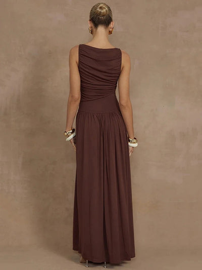 Ella | Schwarzes Langes Maxikleid für Damen im Sommer