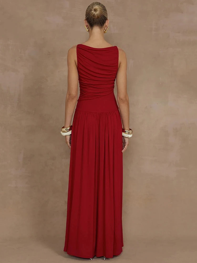 Ella | Schwarzes Langes Maxikleid für Damen im Sommer