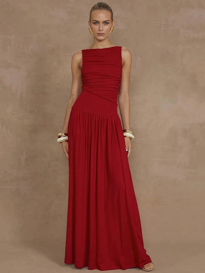 Ella | Schwarzes Langes Maxikleid für Damen im Sommer