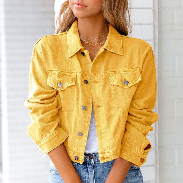 Helene | Unifarbene Denim-Jacke