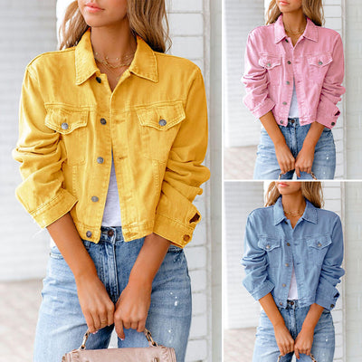 Helene | Unifarbene Denim-Jacke