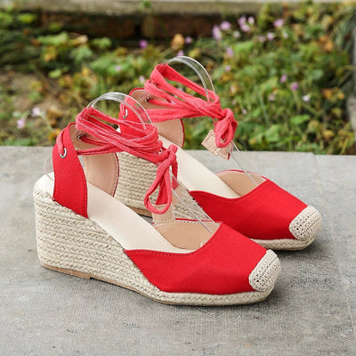 Ursula | Damen Sandalen Espadrille mit Knöchelgurt – Sommerschuhe