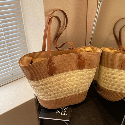 Strohbag | Umhängetasche Damen - Modische Crossbody Bag für Sommerausflüge-2
