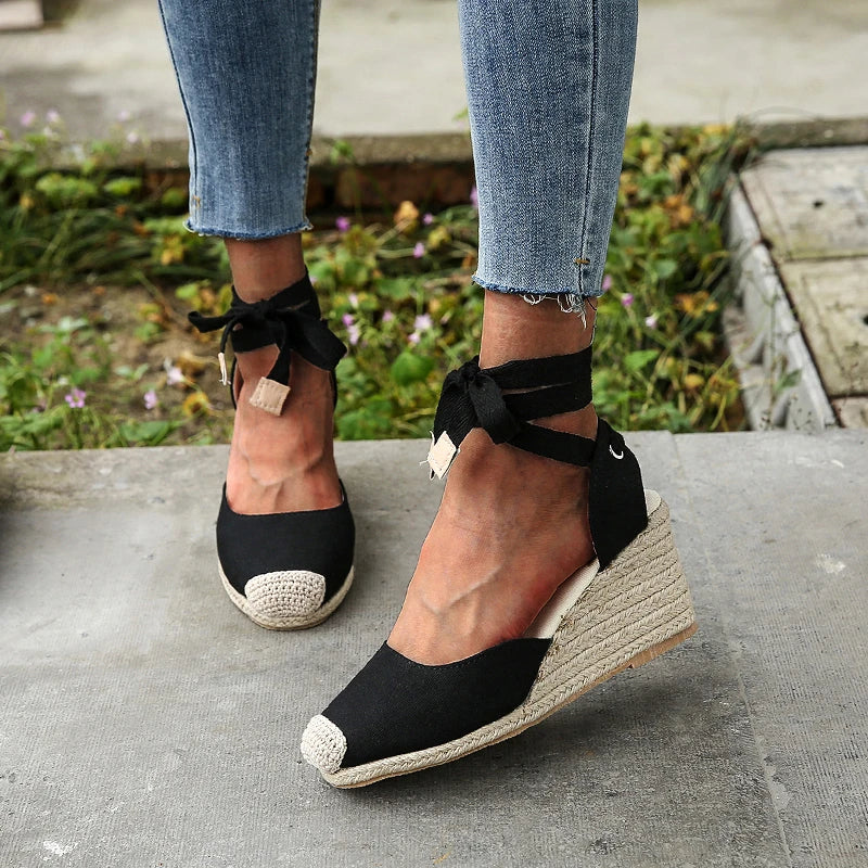Evelyn | Damen Sandalen Espadrille mit Knöchelgurt – Sommerschuhe-1
