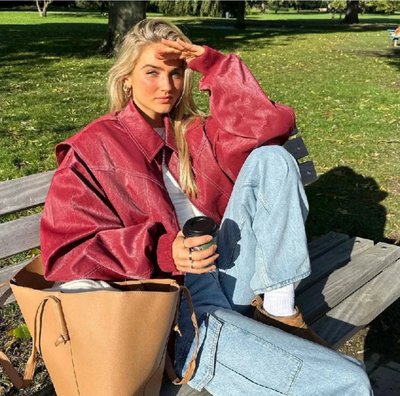 Klara | Leder-Bomberjacke