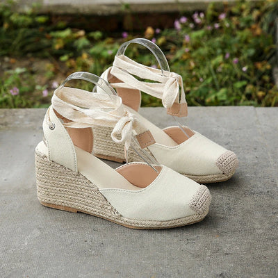 Ursula | Damen Sandalen Espadrille mit Knöchelgurt – Sommerschuhe