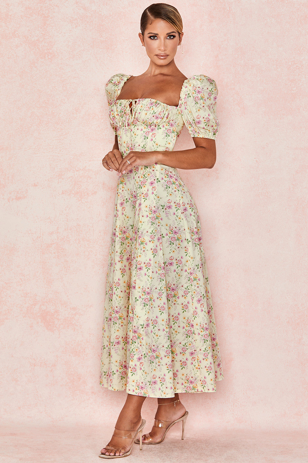 Birte | Midi jurk mit Blumen